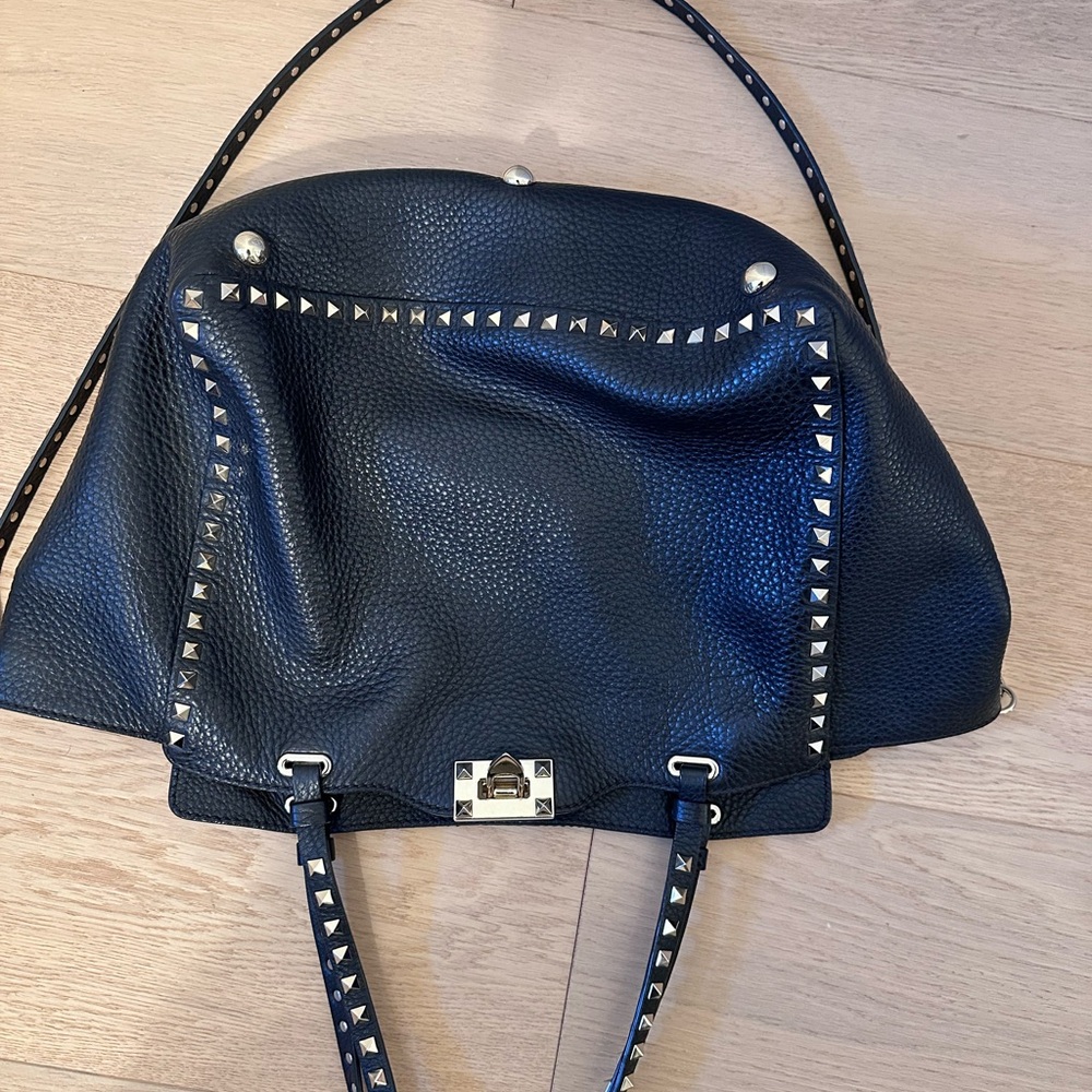 Valentino Studded Black Leather Handbag